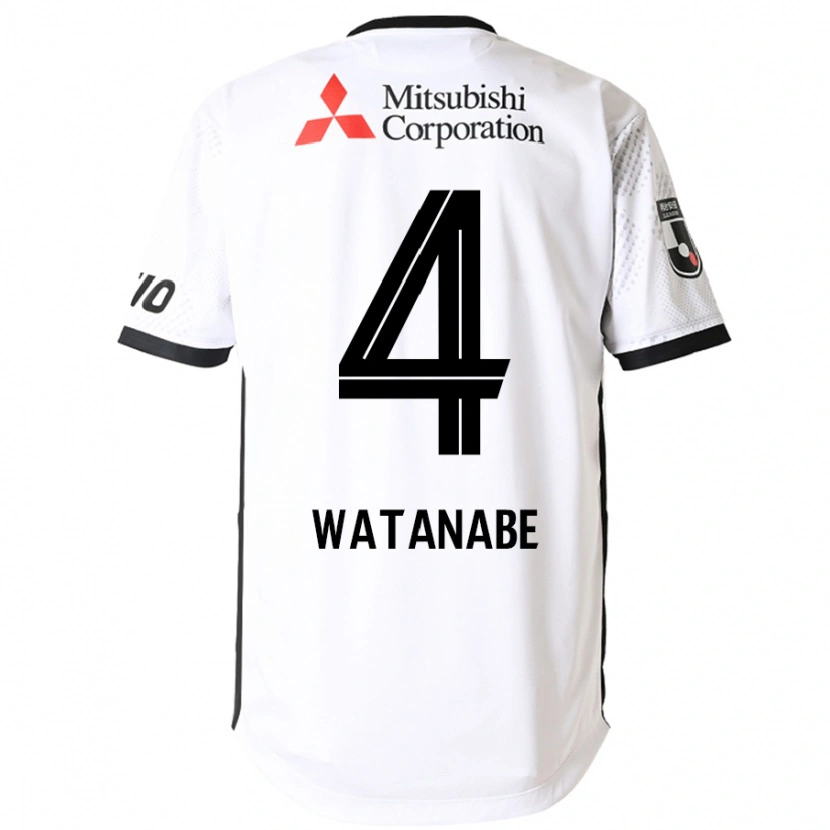 Danxen Mujer Camiseta Tsuyoshi Watanabe #4 Blanco Negro 2ª Equipación 2025/26 La Camisa