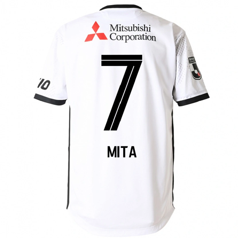 Danxen Mujer Camiseta Hirotaka Mita #7 Blanco Negro 2ª Equipación 2025/26 La Camisa