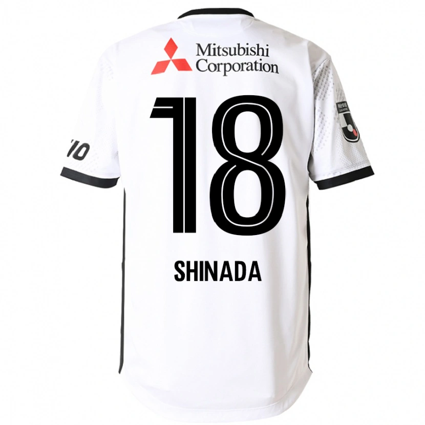 Danxen Mujer Camiseta Manato Shinada #18 Blanco Negro 2ª Equipación 2025/26 La Camisa