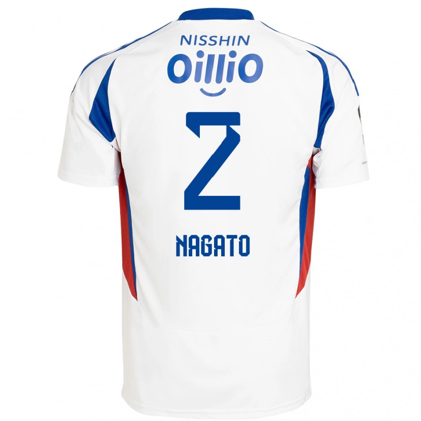 Danxen Mujer Camiseta Katsuya Nagato #2 Blanco Azul Real 2ª Equipación 2025/26 La Camisa
