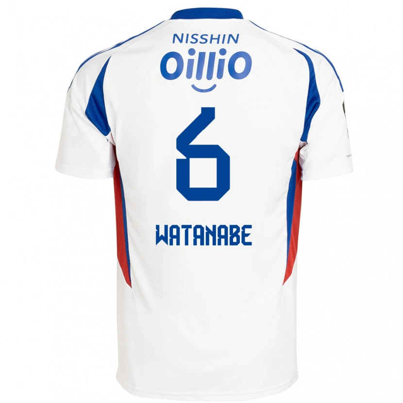 Danxen Mujer Camiseta Kota Watanabe #6 Blanco Azul Real 2ª Equipación 2025/26 La Camisa