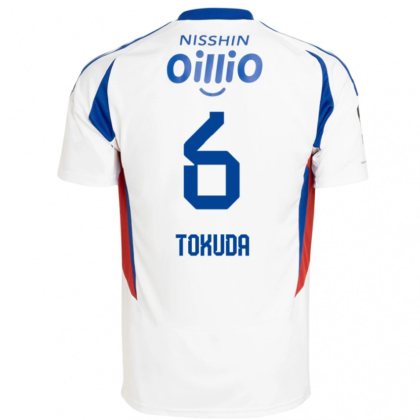 Danxen Mujer Camiseta Yuma Tokuda #6 Blanco Azul Real 2ª Equipación 2025/26 La Camisa
