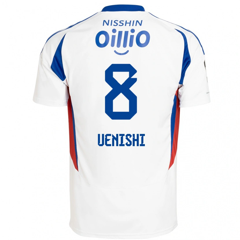 Danxen Mujer Camiseta Haruki Uenishi #8 Azul Real Blanco 2ª Equipación 2025/26 La Camisa