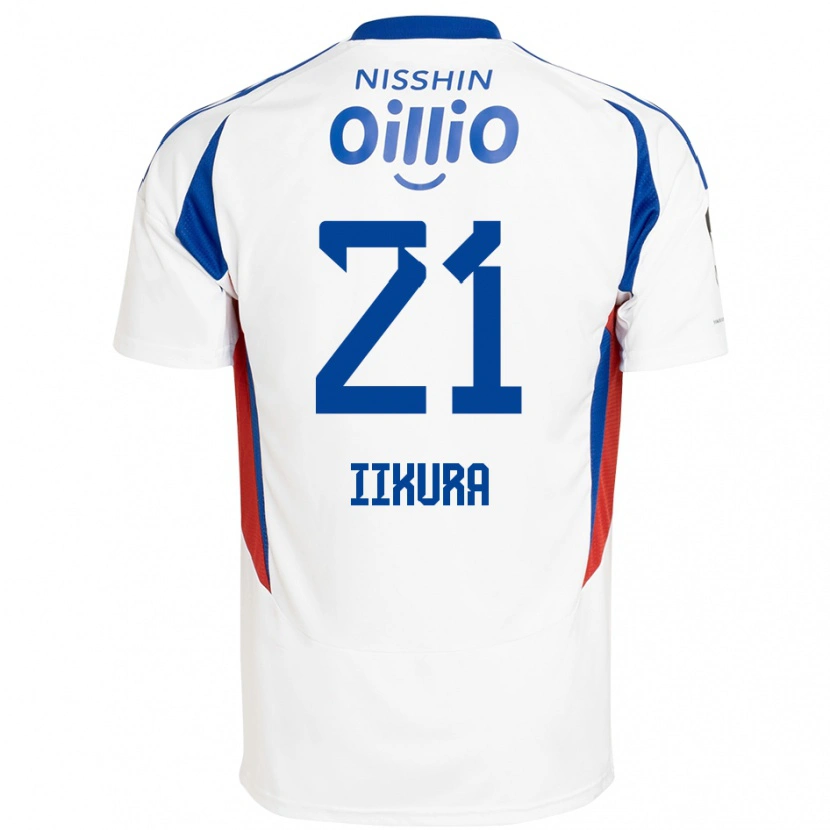 Danxen Mujer Camiseta Hiroki Iikura #21 Blanco Azul Real 2ª Equipación 2025/26 La Camisa