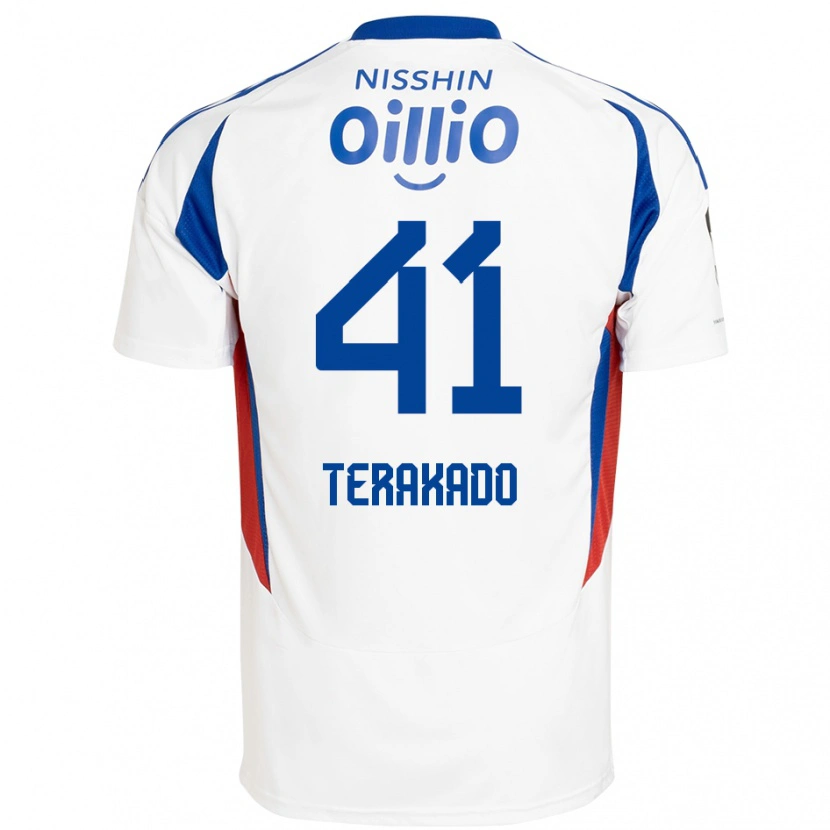 Danxen Mujer Camiseta Riku Terakado #41 Blanco Azul Real 2ª Equipación 2025/26 La Camisa