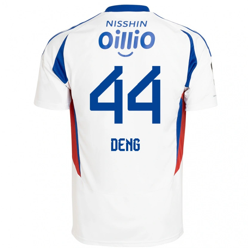 Danxen Mujer Camiseta Thomas Deng #44 Azul Real Blanco 2ª Equipación 2025/26 La Camisa