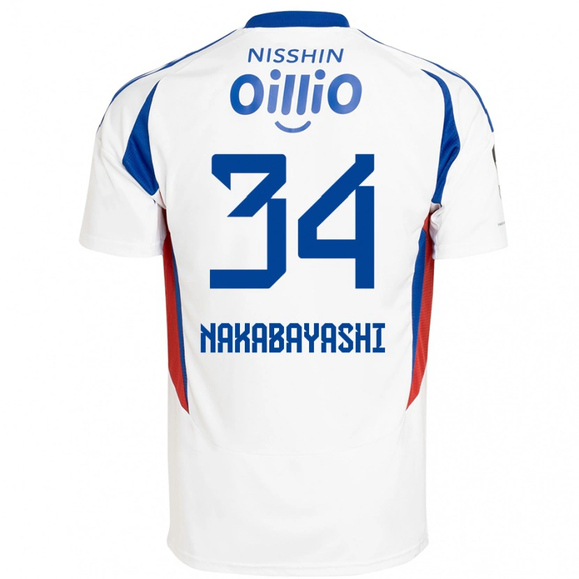 Danxen Mujer Camiseta Hirotsugu Nakabayashi #34 Azul Real Blanco 2ª Equipación 2025/26 La Camisa