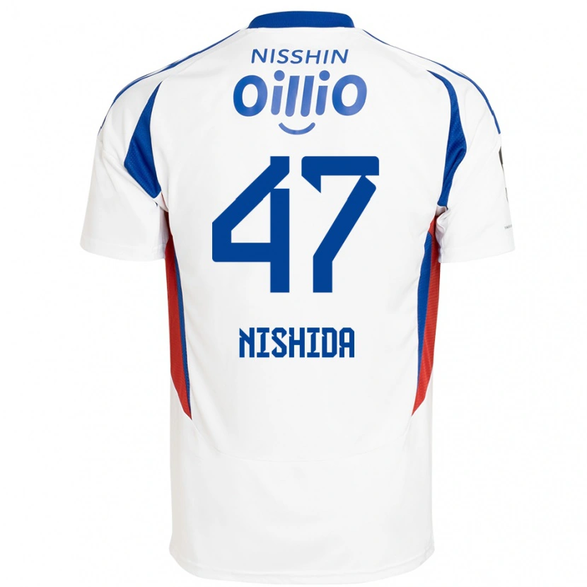 Danxen Mujer Camiseta Yusuke Nishida #47 Azul Real Blanco 2ª Equipación 2025/26 La Camisa