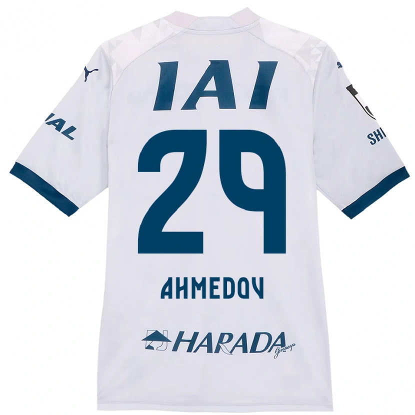 Danxen Mujer Camiseta Ahmed Ahmedov #29 Blanco Azul Real 2ª Equipación 2025/26 La Camisa