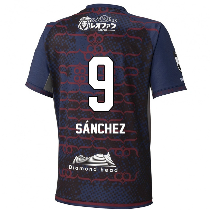 Danxen Mujer Camiseta Jordi Sánchez #9 Rojo Negro 2ª Equipación 2025/26 La Camisa