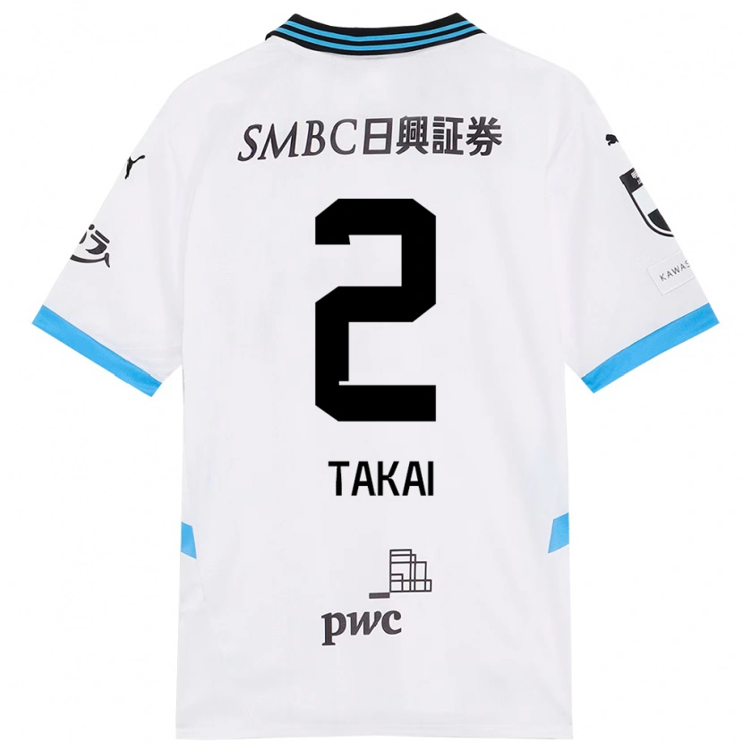 Danxen Mujer Camiseta Kota Takai #2 Blanco Azul Celeste 2ª Equipación 2025/26 La Camisa