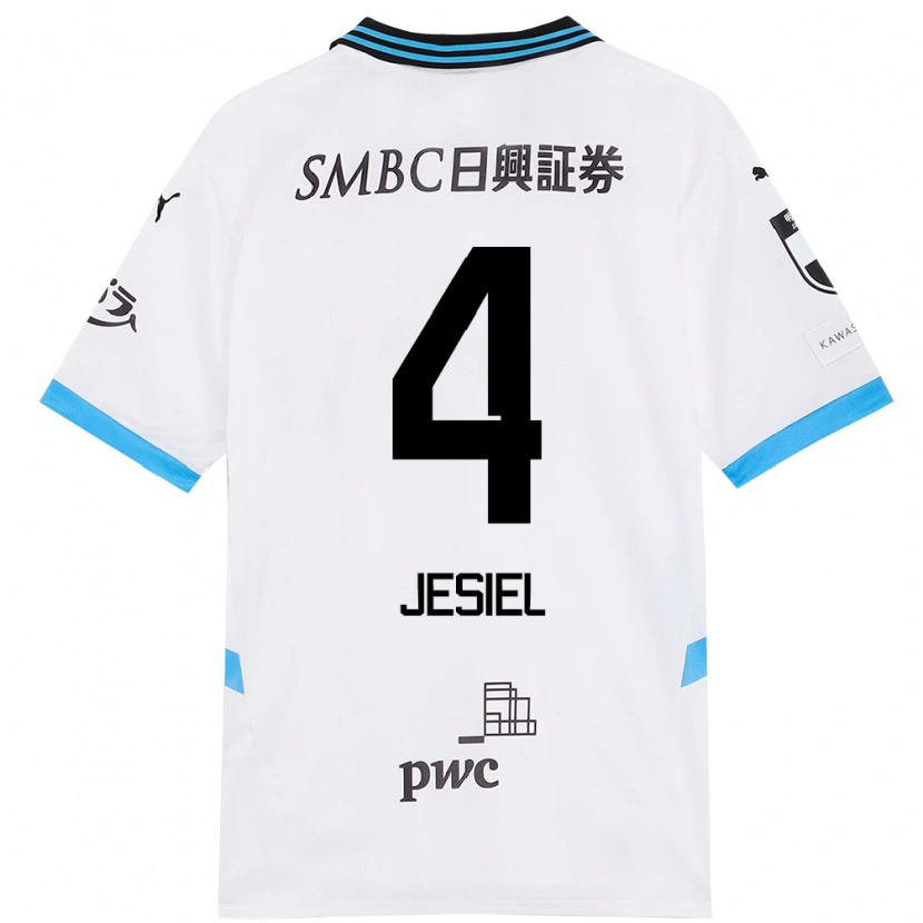 Danxen Mujer Camiseta Jesiel #4 Blanco Azul Celeste 2ª Equipación 2025/26 La Camisa