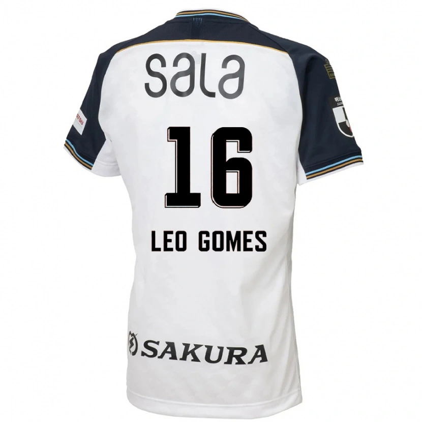 Danxen Mujer Camiseta Léo Gomes #16 Blanco Negro 2ª Equipación 2025/26 La Camisa