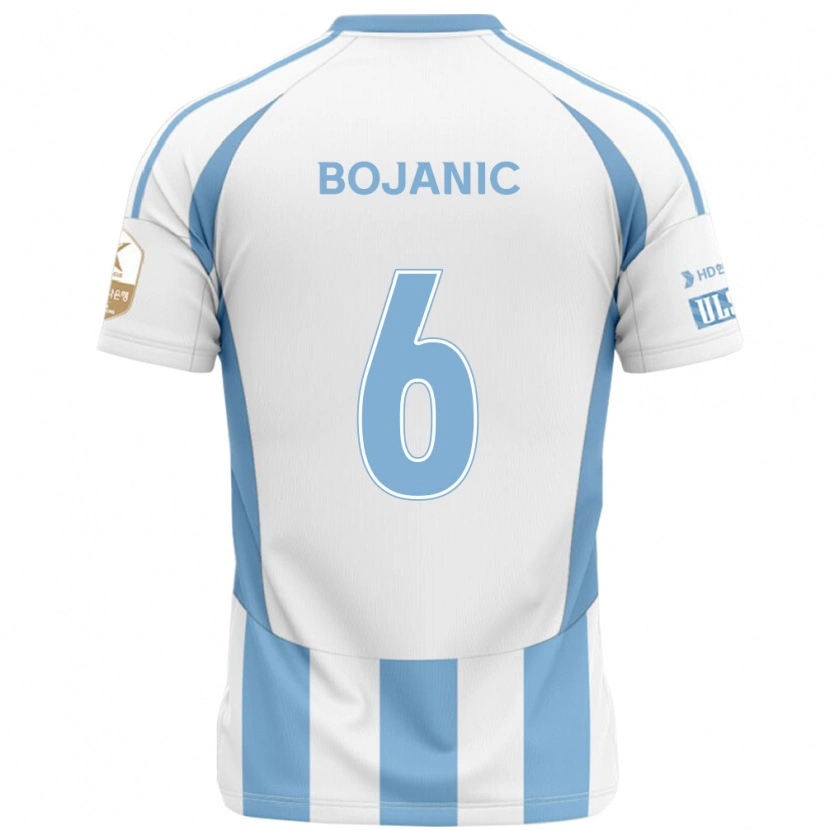 Danxen Mujer Camiseta Darijan Bojanic #6 Blanco Azul Celeste 2ª Equipación 2025/26 La Camisa