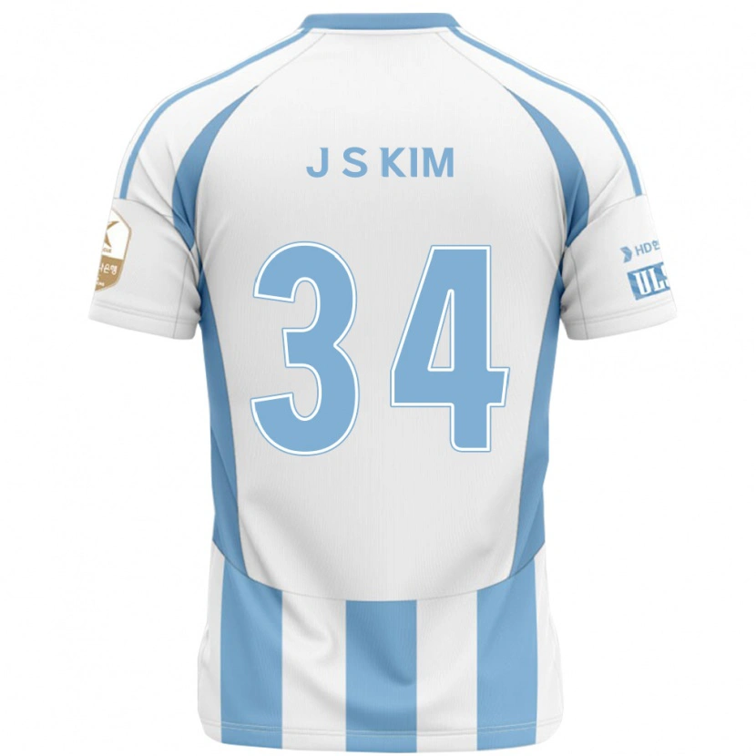 Danxen Mujer Camiseta Jun-Seo Kim #34 Blanco Azul Celeste 2ª Equipación 2025/26 La Camisa