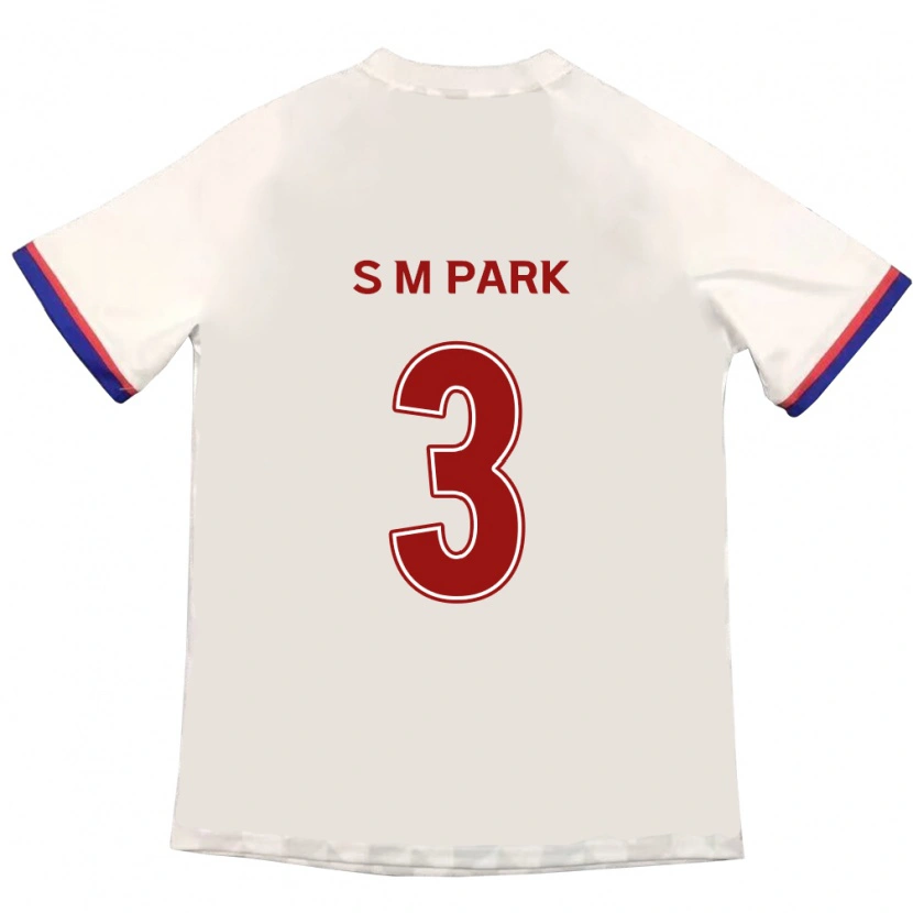 Danxen Mujer Camiseta Min-Seo Park #3 Blanquecino Rojo 2ª Equipación 2025/26 La Camisa