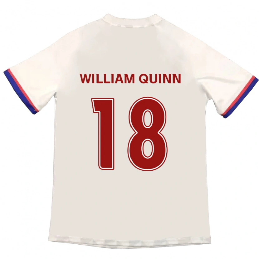 Danxen Mujer Camiseta Max William Quinn #18 Blanquecino Rojo 2ª Equipación 2025/26 La Camisa
