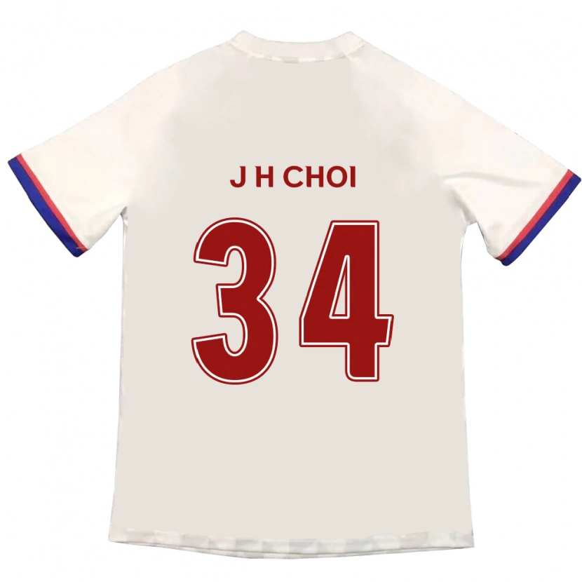 Danxen Mujer Camiseta Jin-Hyeok Choi #34 Blanquecino Rojo 2ª Equipación 2025/26 La Camisa