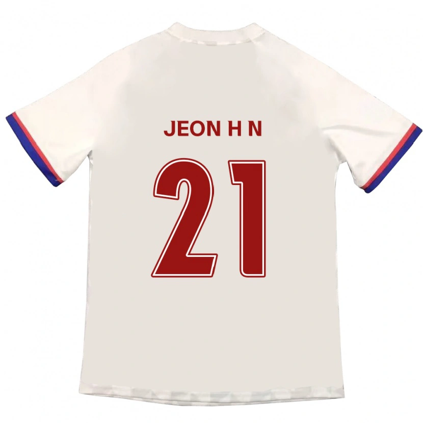 Danxen Mujer Camiseta Jeon Ha-Neul #21 Blanquecino Rojo 2ª Equipación 2025/26 La Camisa