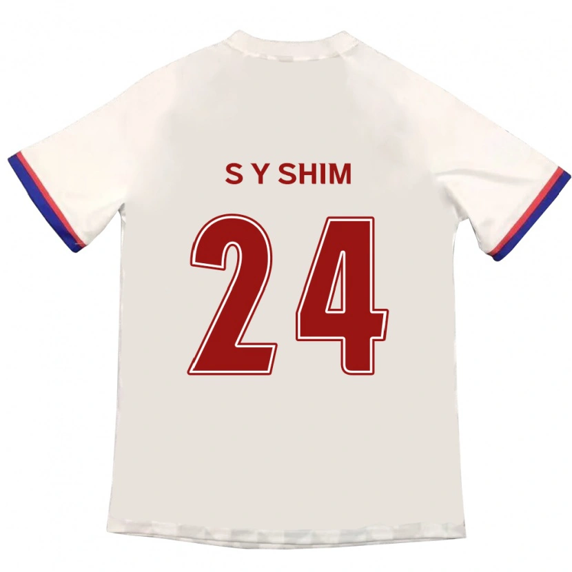 Danxen Mujer Camiseta Shim Seo-Yeon #24 Blanquecino Rojo 2ª Equipación 2025/26 La Camisa