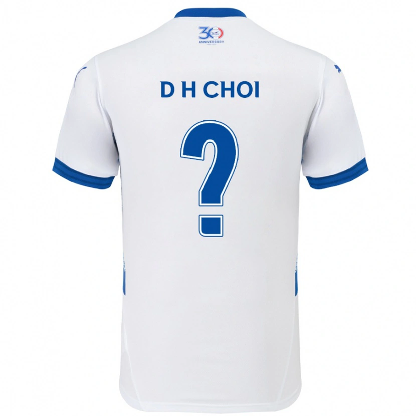 Danxen Mujer Camiseta Da-Hun Choi #0 Blanco Azul Real 2ª Equipación 2025/26 La Camisa