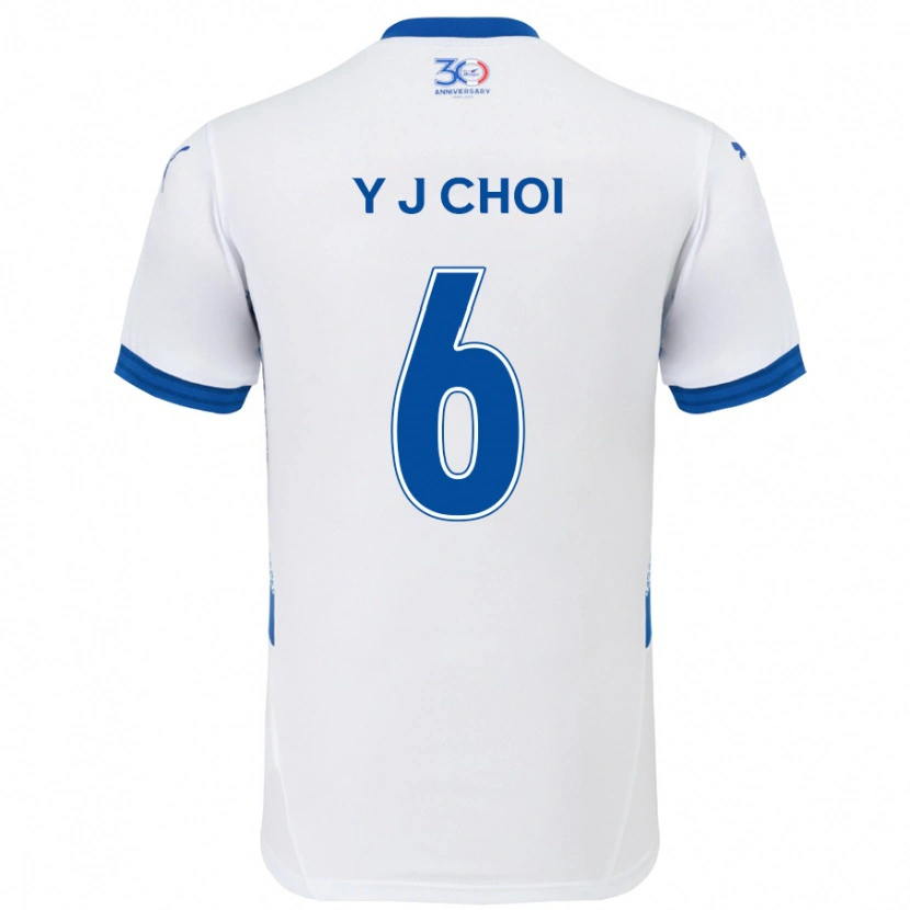 Danxen Mujer Camiseta Young-Jun Choi #6 Azul Real Blanco 2ª Equipación 2025/26 La Camisa