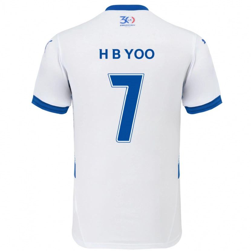 Danxen Mujer Camiseta Byung-Heon Yoo #7 Azul Real Blanco 2ª Equipación 2025/26 La Camisa