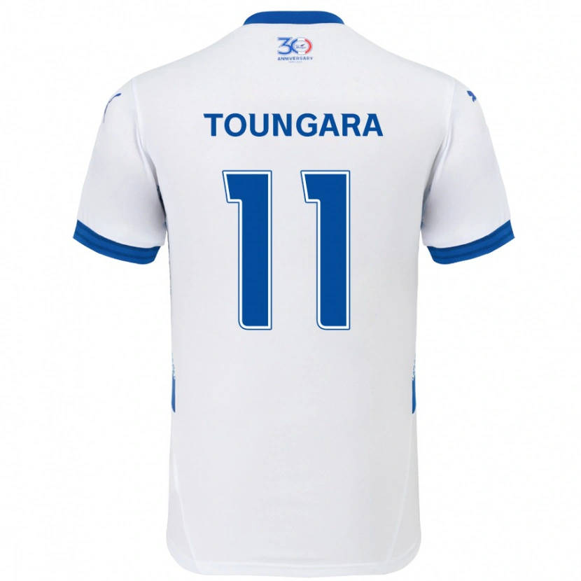 Danxen Mujer Camiseta Aboubacar Toungara #11 Azul Real Blanco 2ª Equipación 2025/26 La Camisa