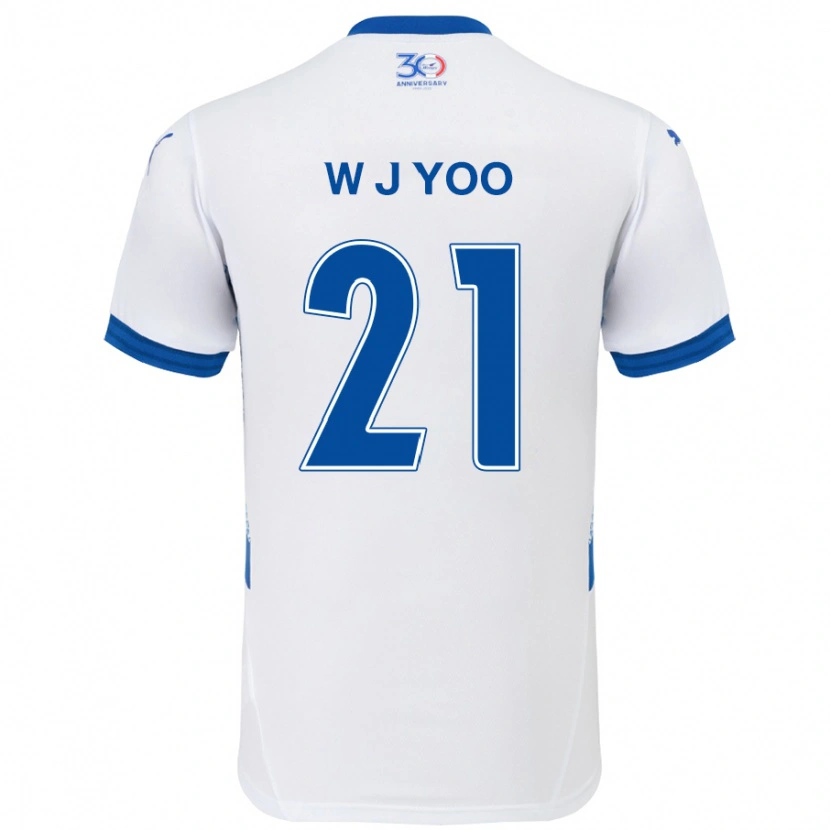Danxen Mujer Camiseta Jin-Wook Yoo #21 Azul Real Blanco 2ª Equipación 2025/26 La Camisa