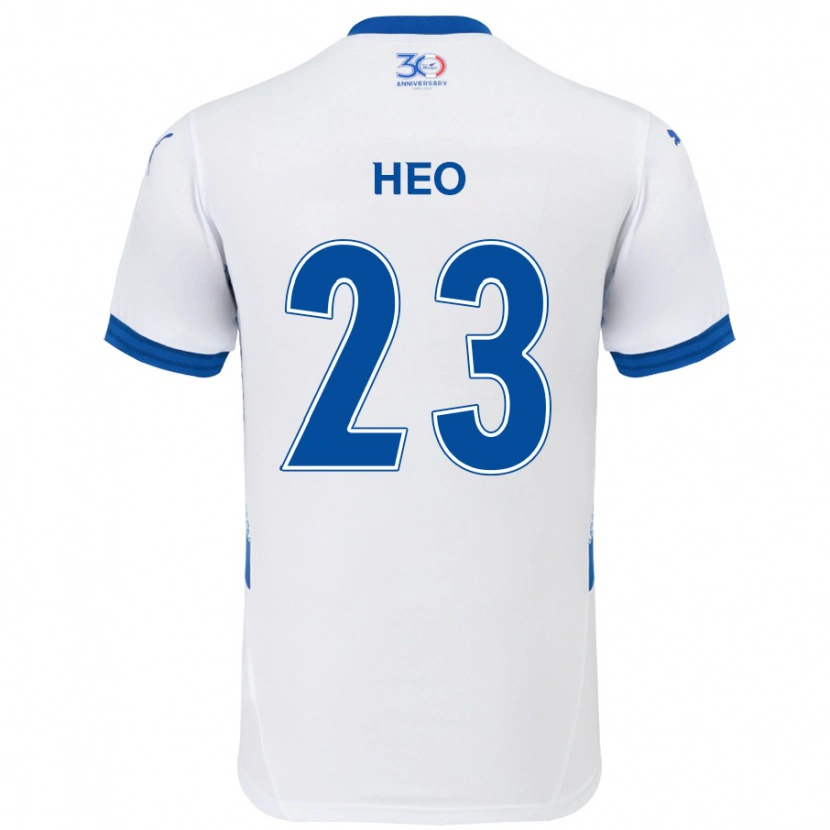 Danxen Mujer Camiseta Hwan Heo #23 Azul Real Blanco 2ª Equipación 2025/26 La Camisa