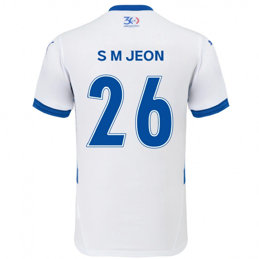 Danxen Mujer Camiseta Min-Seung Jeon #26 Azul Real Blanco 2ª Equipación 2025/26 La Camisa