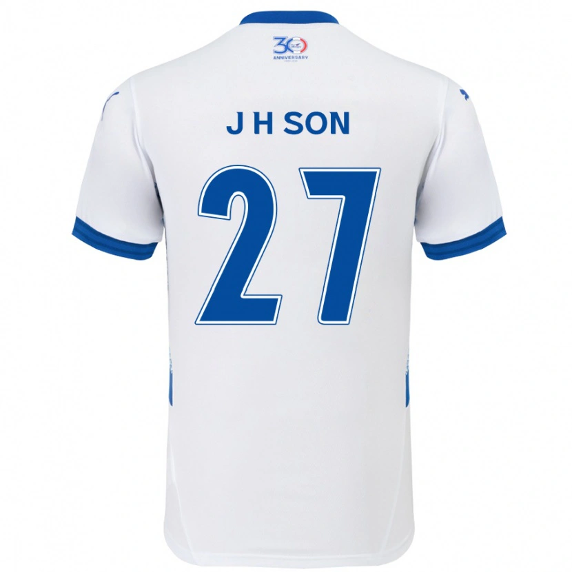 Danxen Mujer Camiseta Ho-Jun Son #27 Azul Real Blanco 2ª Equipación 2025/26 La Camisa