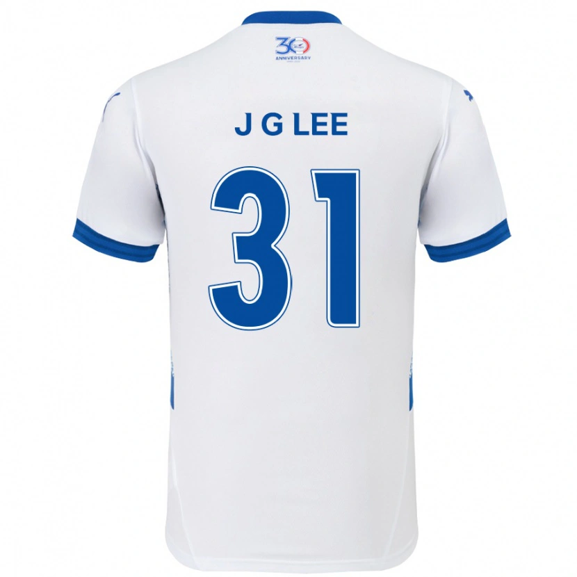 Danxen Mujer Camiseta Gyeong-Jun Lee #31 Azul Real Blanco 2ª Equipación 2025/26 La Camisa