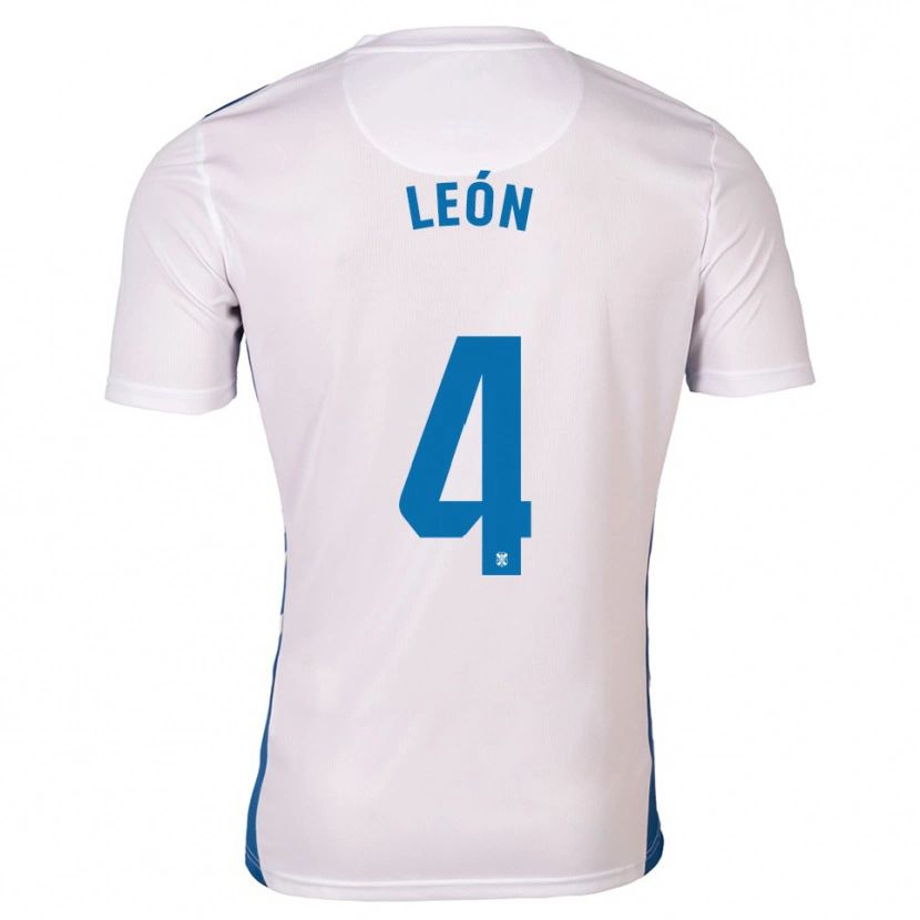 Danxen Mujer Camiseta José León #4 Blanco Azul 1ª Equipación 2025/26 La Camisa