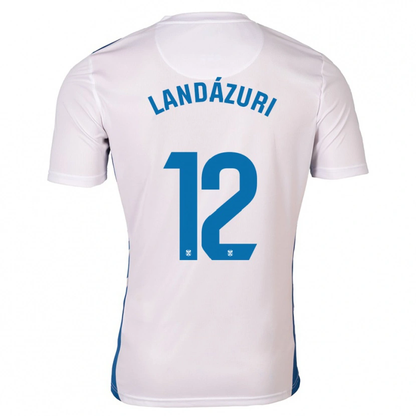 Danxen Mujer Camiseta Anthony Landázuri #12 Blanco Azul 1ª Equipación 2025/26 La Camisa