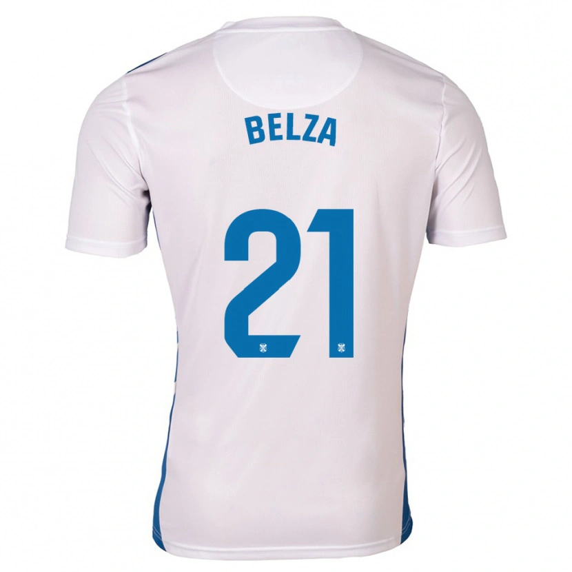 Danxen Mujer Camiseta Jesús Belza #21 Blanco Azul 1ª Equipación 2025/26 La Camisa