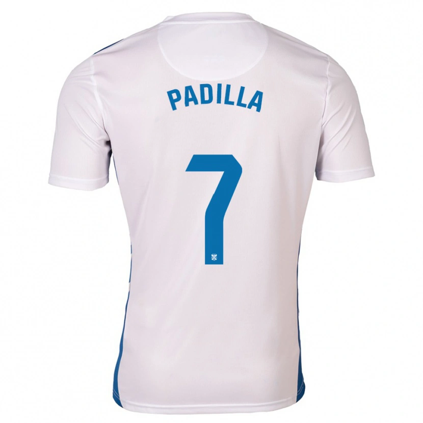 Danxen Mujer Camiseta Jorge Padilla #7 Blanco Azul 1ª Equipación 2025/26 La Camisa