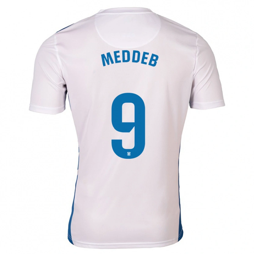 Danxen Mujer Camiseta Walid Meddeb #9 Blanco Azul 1ª Equipación 2025/26 La Camisa