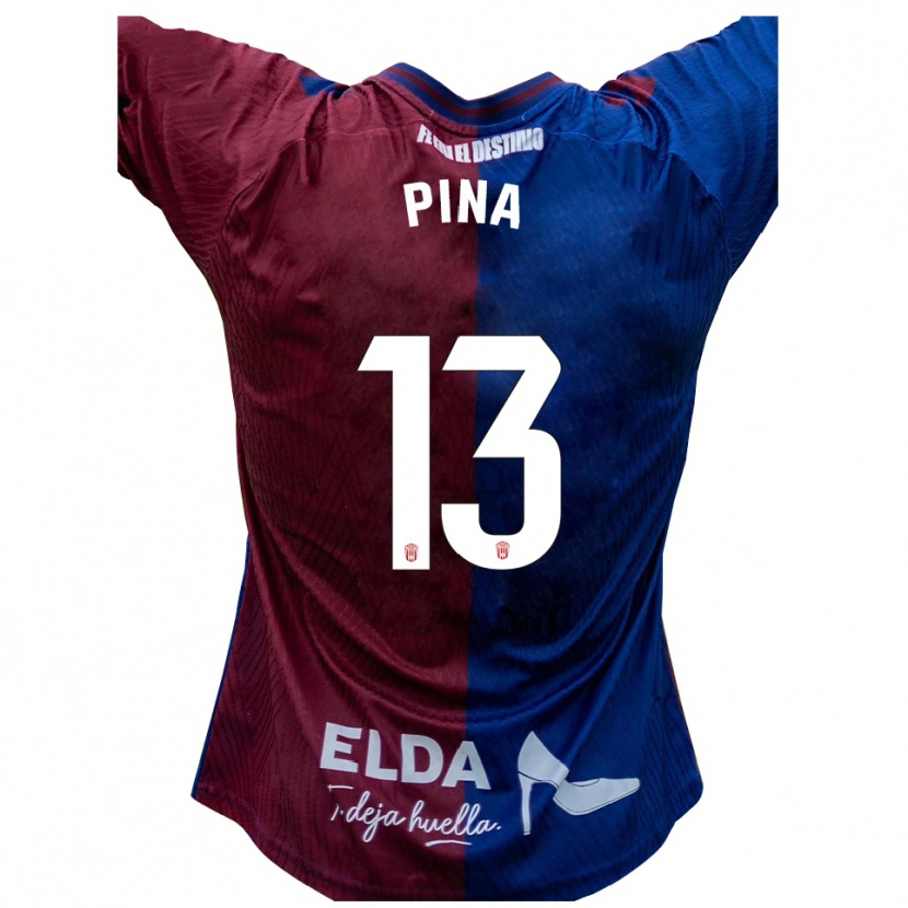 Danxen Mujer Camiseta Antonio Pina #13 Azul Rojo 1ª Equipación 2025/26 La Camisa