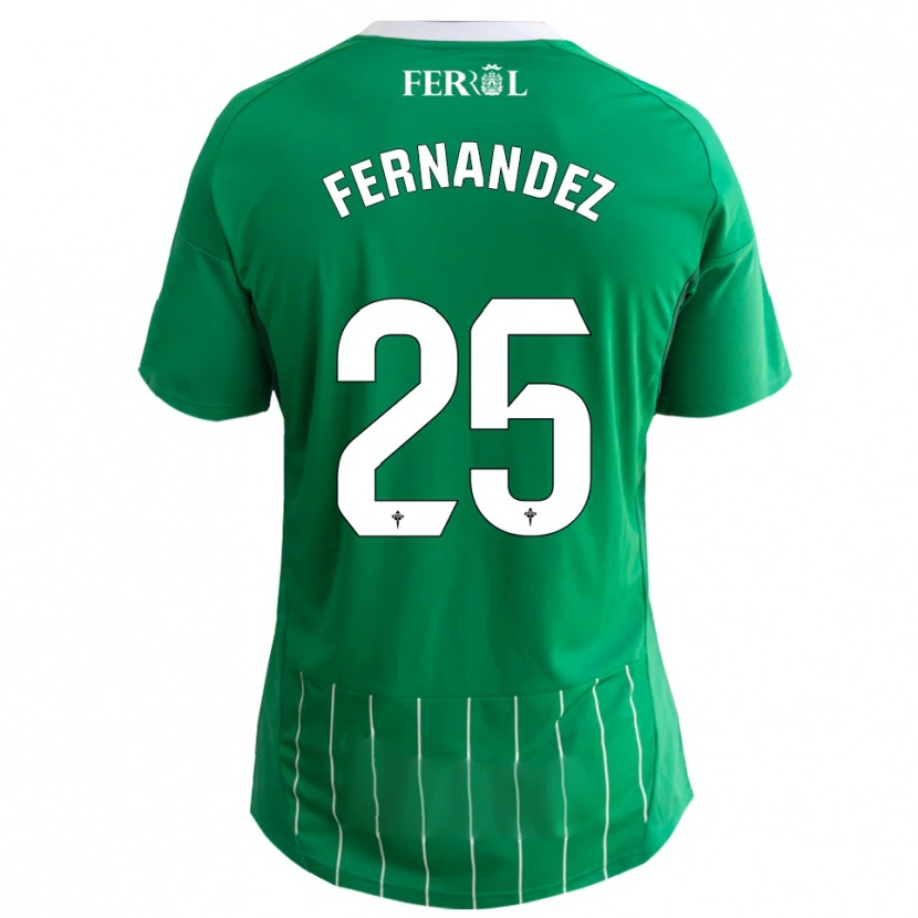 Danxen Mujer Camiseta César Fernández #25 Verde Blanco 1ª Equipación 2025/26 La Camisa