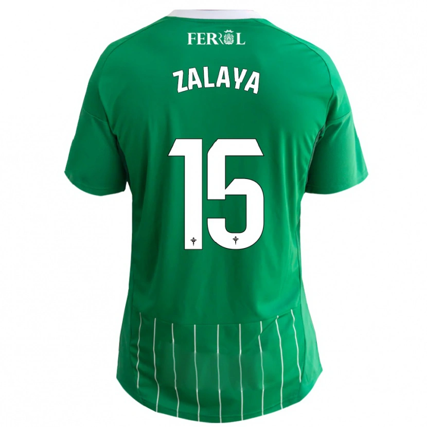 Danxen Mujer Camiseta Álex Zalaya #15 Verde Blanco 1ª Equipación 2025/26 La Camisa