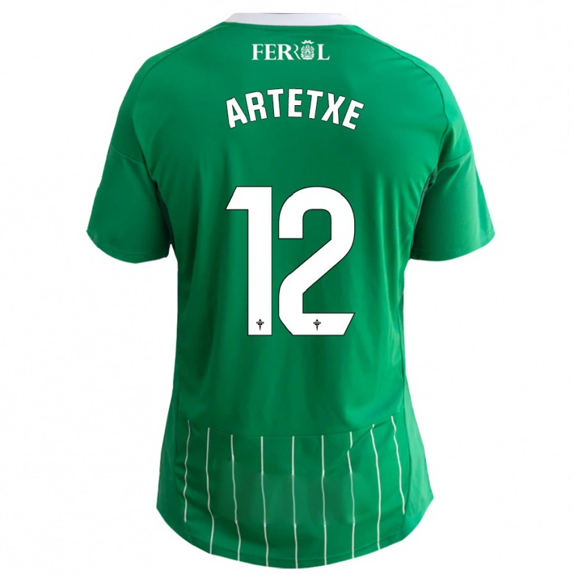 Danxen Mujer Camiseta Markel Artetxe #12 Verde Blanco 1ª Equipación 2025/26 La Camisa