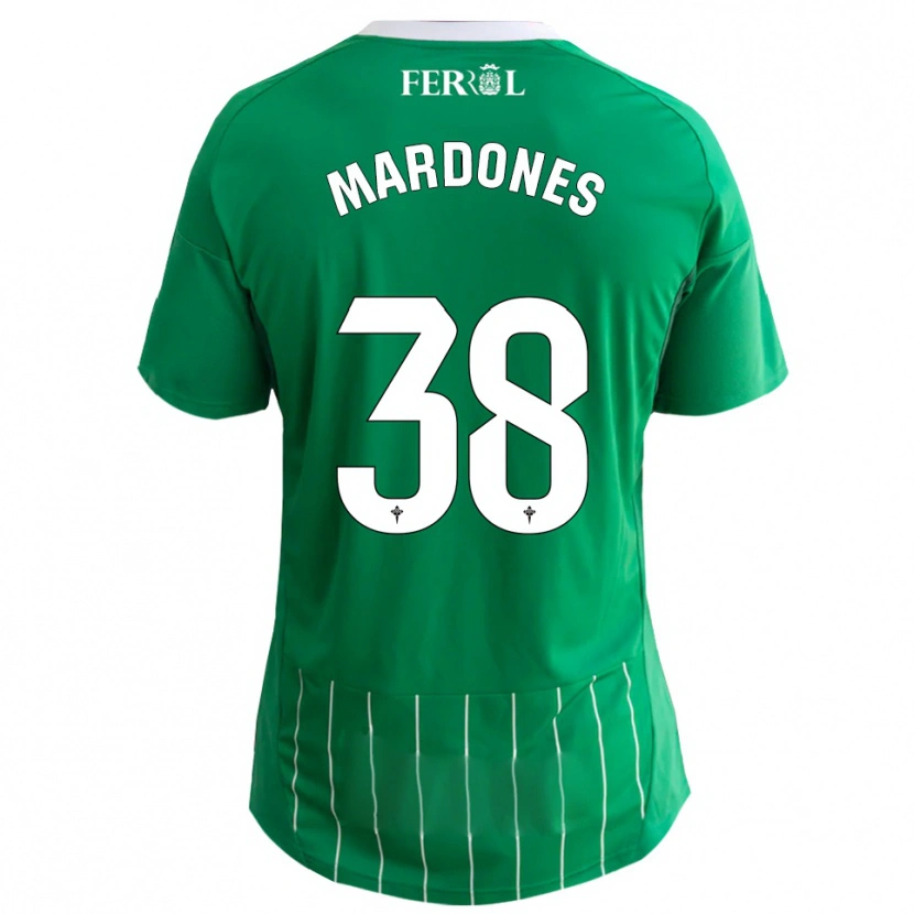 Danxen Mujer Camiseta Alvaro Mardones #38 Verde Blanco 1ª Equipación 2025/26 La Camisa