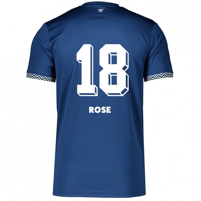 Danxen Mujer Camiseta Rafael Rose #18 Azul Marino Blanco 1ª Equipación 2025/26 La Camisa