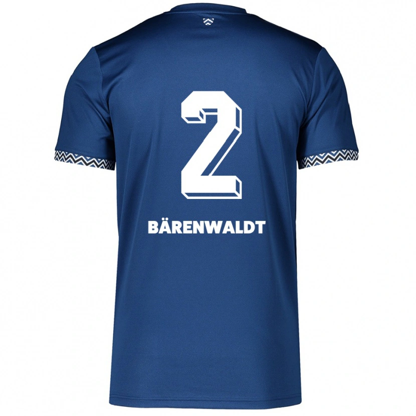 Danxen Mujer Camiseta Tim Bärenwaldt #2 Azul Marino Blanco 1ª Equipación 2025/26 La Camisa