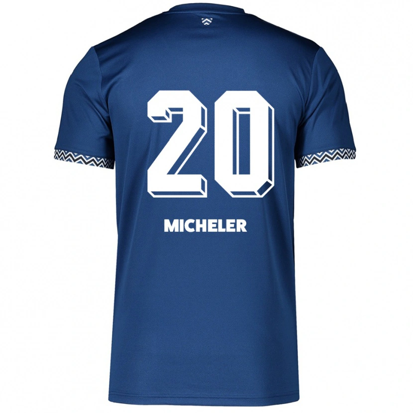 Danxen Mujer Camiseta Florian Micheler #20 Azul Marino Blanco 1ª Equipación 2025/26 La Camisa
