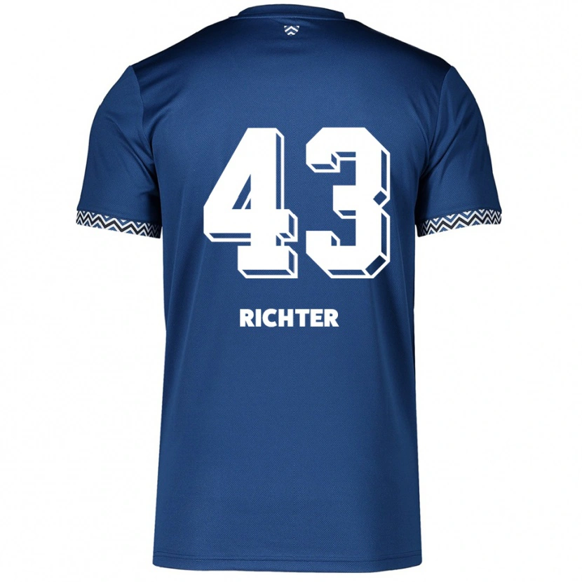Danxen Mujer Camiseta Daniel Richter #43 Azul Marino Blanco 1ª Equipación 2025/26 La Camisa