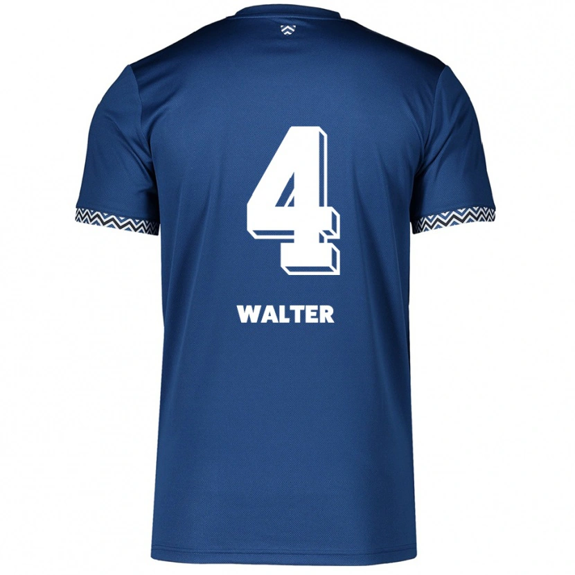 Danxen Mujer Camiseta Fabrice Walter #4 Azul Marino Blanco 1ª Equipación 2025/26 La Camisa