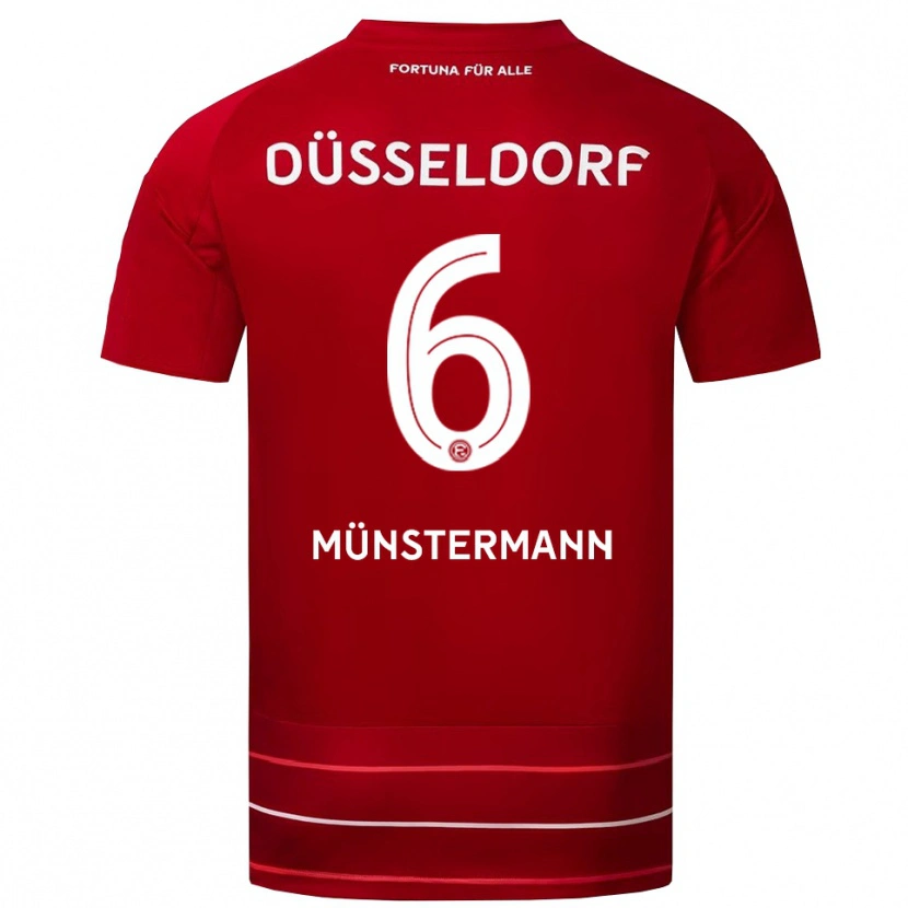 Danxen Mujer Camiseta Paul Münstermann #6 Rojo Blanco 1ª Equipación 2025/26 La Camisa