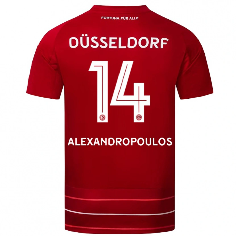 Danxen Mujer Camiseta Sotiris Alexandropoulos #14 Rojo Blanco 1ª Equipación 2025/26 La Camisa